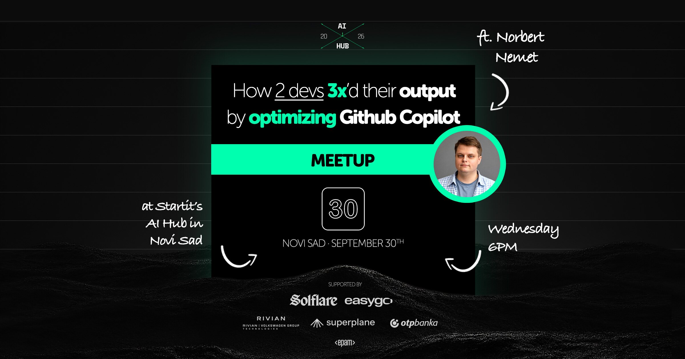 AI Hub meetup u Novom Sadu 30. septembra sa Norbertom Nemetom o GitHub Copilotu