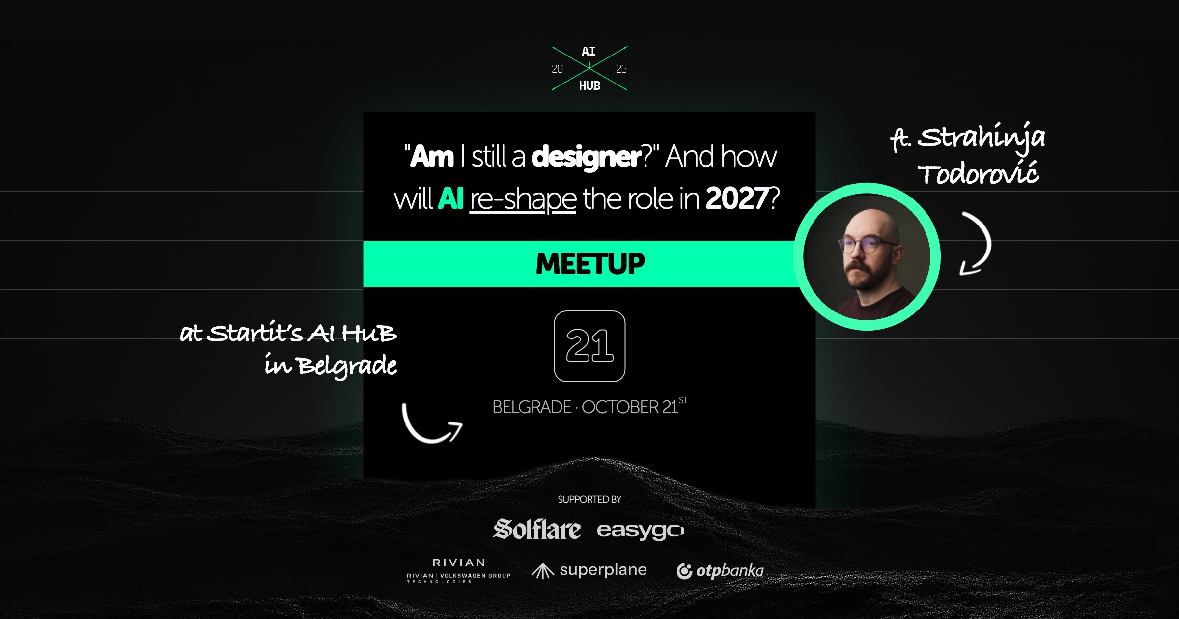 Am I still a designer? And how will AI re-shape the role in 2027? Meetup sa Strahinjom Todorovićem, Beograd, 21. oktobar
