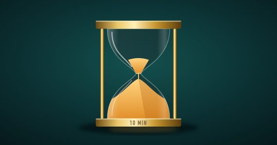 Peščani sat sa oznakom 10 minuta
