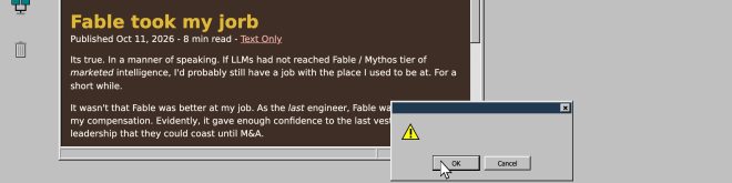 Blogpost o otkazu zbog Fablea u prozoru starog Windowsa