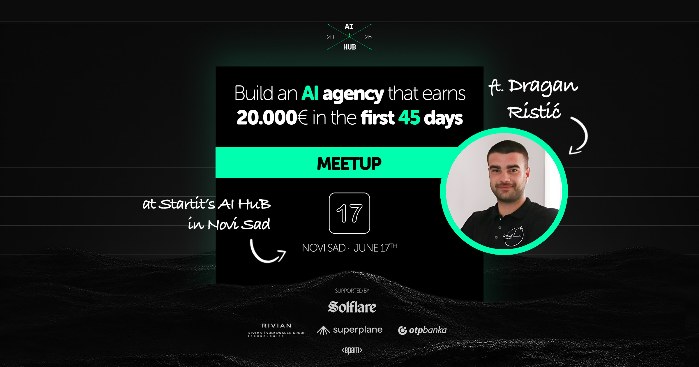 AI Hub meetup sa Draganom Ristićem (ORBIRESEARCH) — Build an AI agency that earns 20.000€ in the first 45 days, 17. jun, Novi Sad