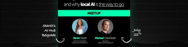 AI Hub meetup 22. jul u Beogradu — Keren Flavell i Michael Osterrieder, AI-native startap i lokalni AI