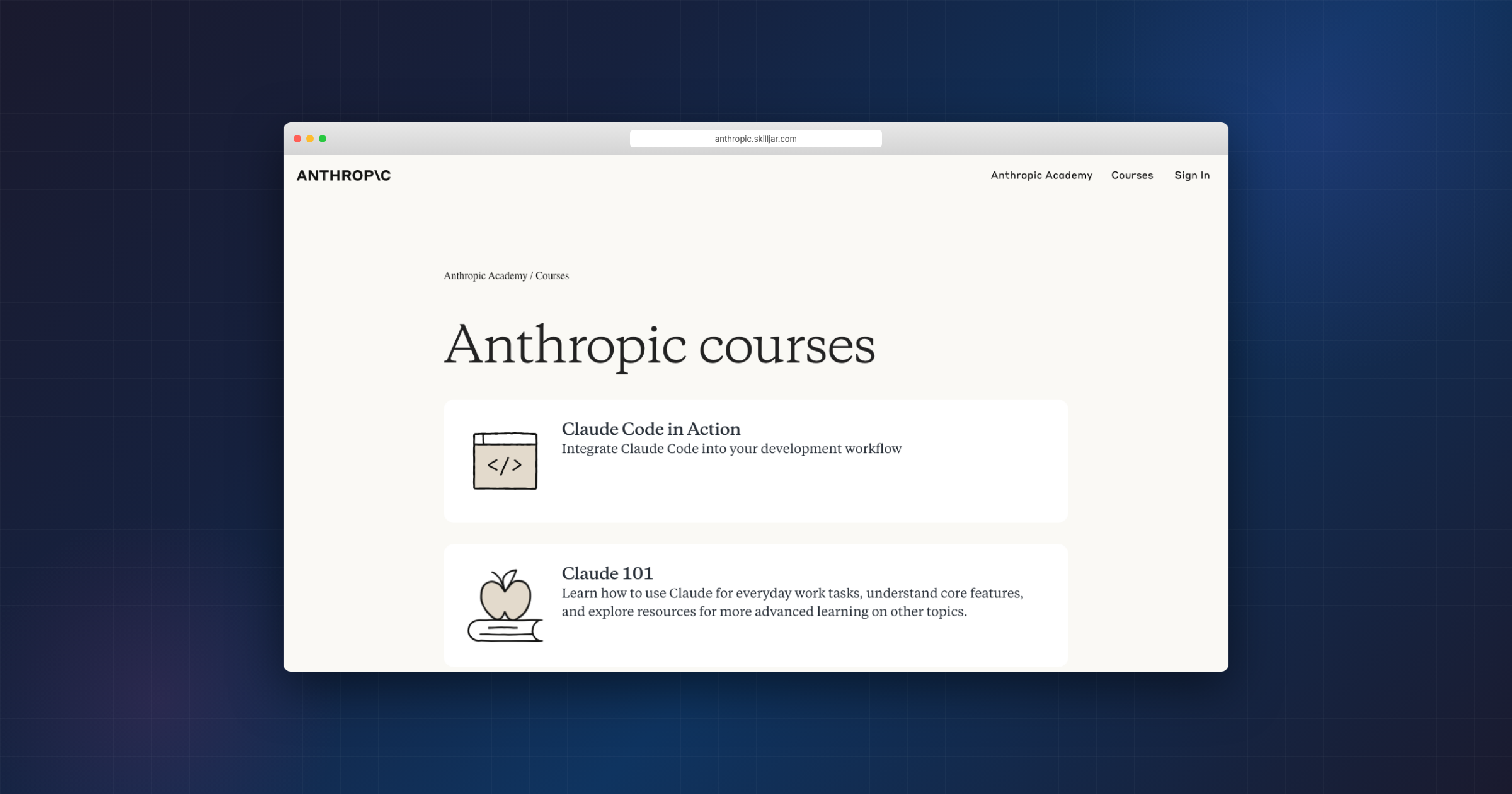 Anthropic Academy — besplatni AI kursevi