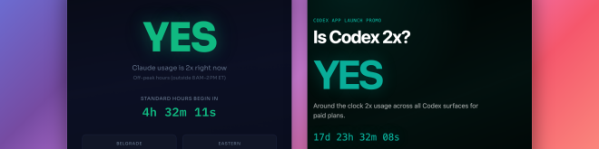 Udri brigu na veselje: 2x više tokena za iste pare — i od Anthropica i od OpenAI