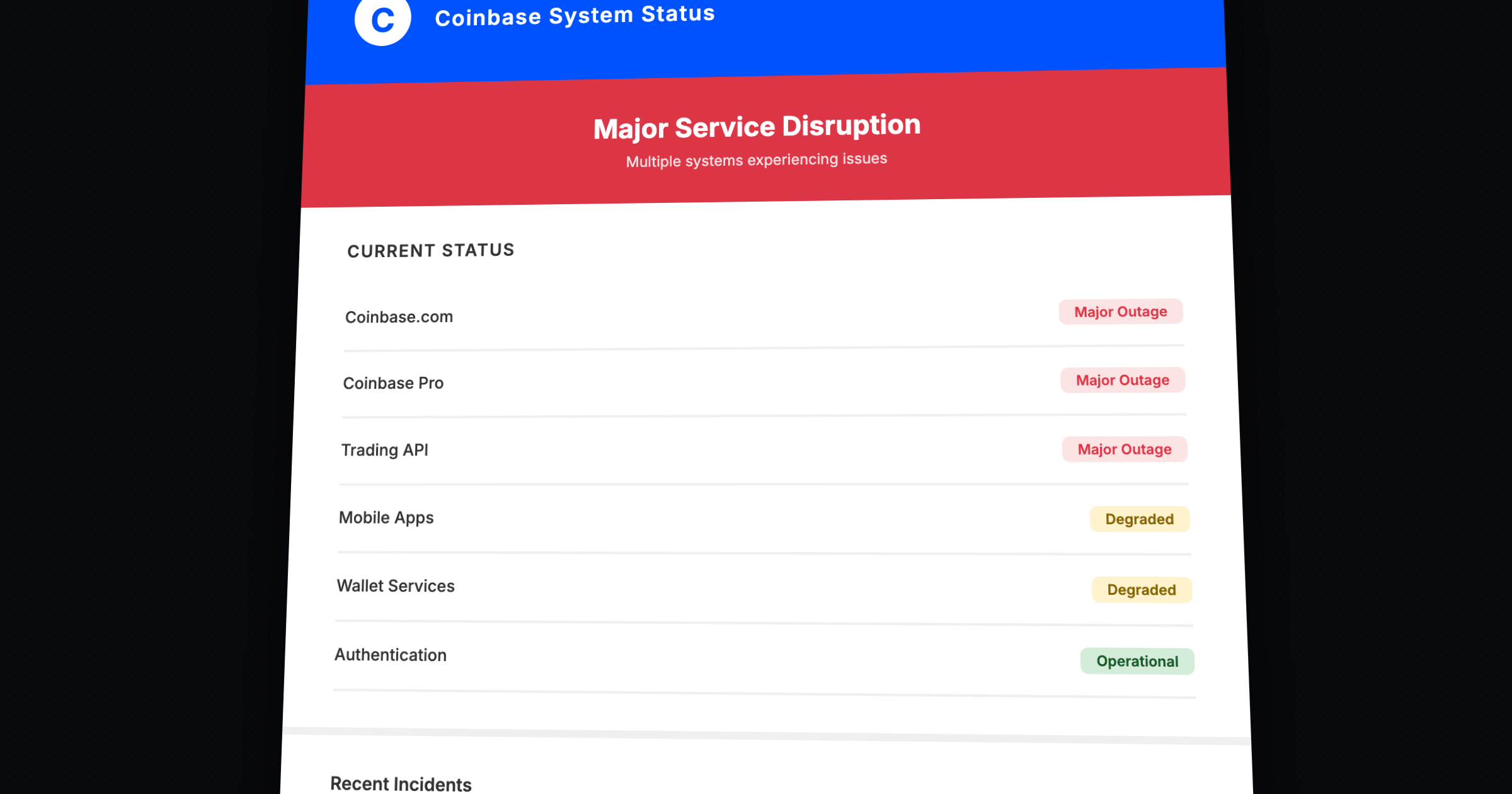 Par dana nakon što je Coinbase otpustio gomilu ljudi jer sada netehnički zaposleni pišu kod za produkciju, servisi im 8h bili oboreni