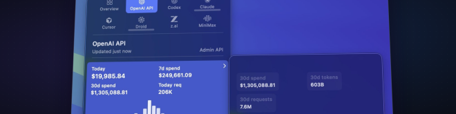 CodexBar dashboard - OpenClaw AI agent troškovi