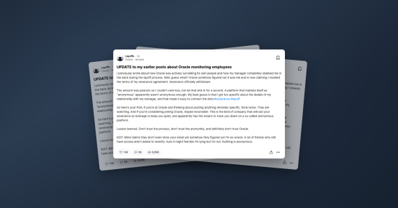 Oracle navodno oduzeo otpremninu zaposlenom koji je zbog otkaza anonimno kritikovao firmu na forumu