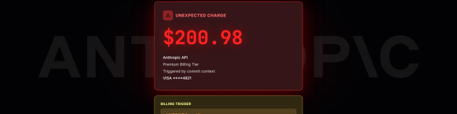 Anthropic unexpected charge .98